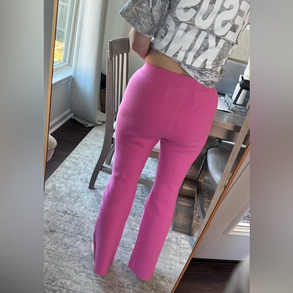 Bright Pink Flared Lounge Pants - Picture 9 of 12